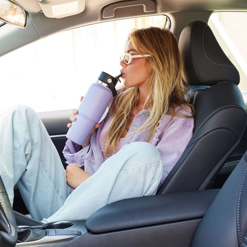 slide 4 of 4, Hydro Flask 32oz Wide Mouth Flex Straw Travel Bottle - Moonshadow: Vacuum-Insulated, BPA-Free, 32 oz