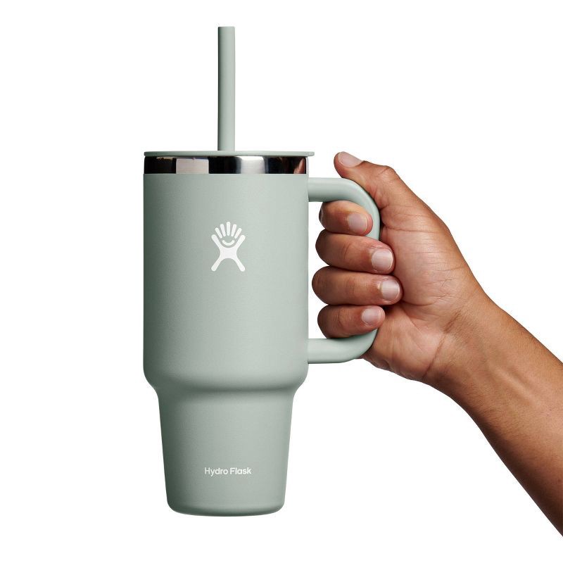 slide 4 of 5, Hydro Flask 32oz All Around Travel Straw Tumbler - Agave: Double-Wall, BPA-Free, Spillproof, 32 oz