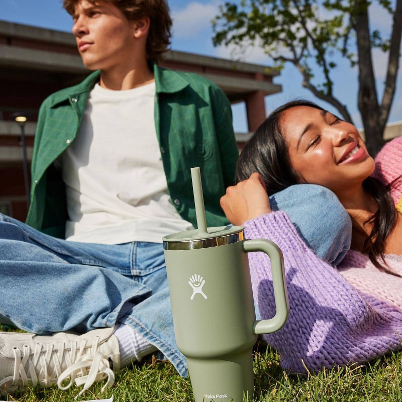 slide 5 of 5, Hydro Flask 32oz All Around Travel Straw Tumbler - Agave: Double-Wall, BPA-Free, Spillproof, 32 oz