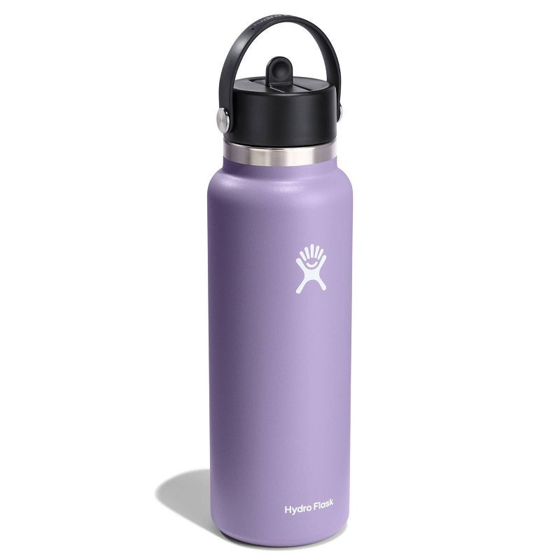 slide 2 of 3, Hydro Flask 40oz Wide Mouth Flex Straw Bottle - Moonshadow: Vacuum-Insulated, BPA-Free, 40 oz