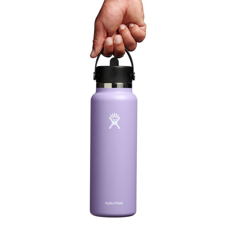 slide 3 of 3, Hydro Flask 40oz Wide Mouth Flex Straw Bottle - Moonshadow: Vacuum-Insulated, BPA-Free, 40 oz