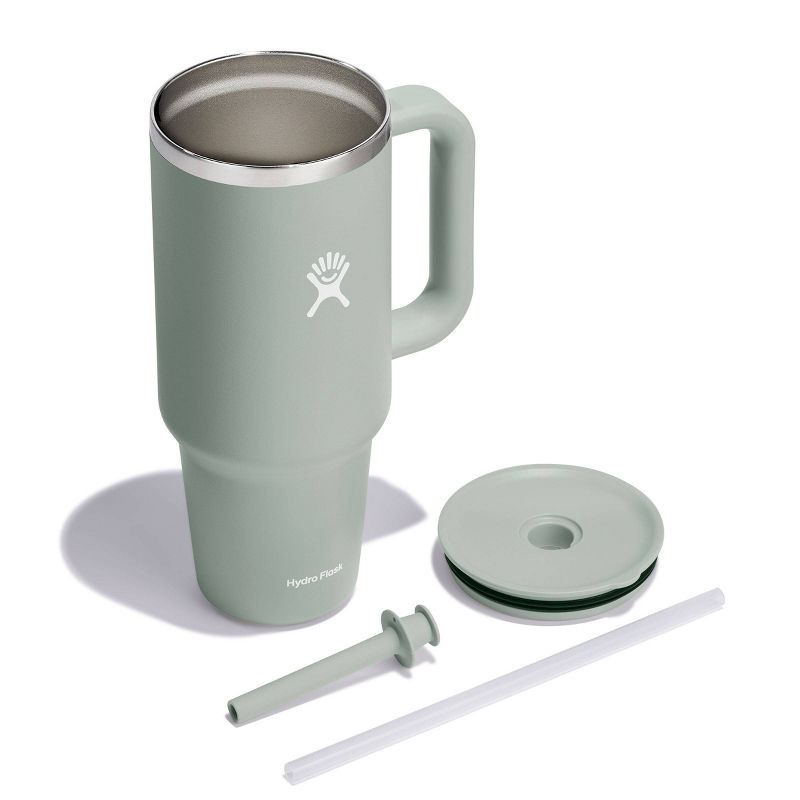 slide 3 of 4, Hydro Flask 40oz All Around Travel Straw Tumbler - Agave: Double-Wall, BPA-Free, Vacuum-Insulated, 40 oz