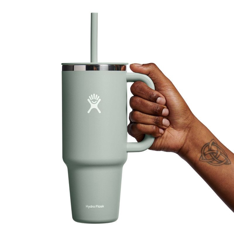 slide 4 of 4, Hydro Flask 40oz All Around Travel Straw Tumbler - Agave: Double-Wall, BPA-Free, Vacuum-Insulated, 40 oz