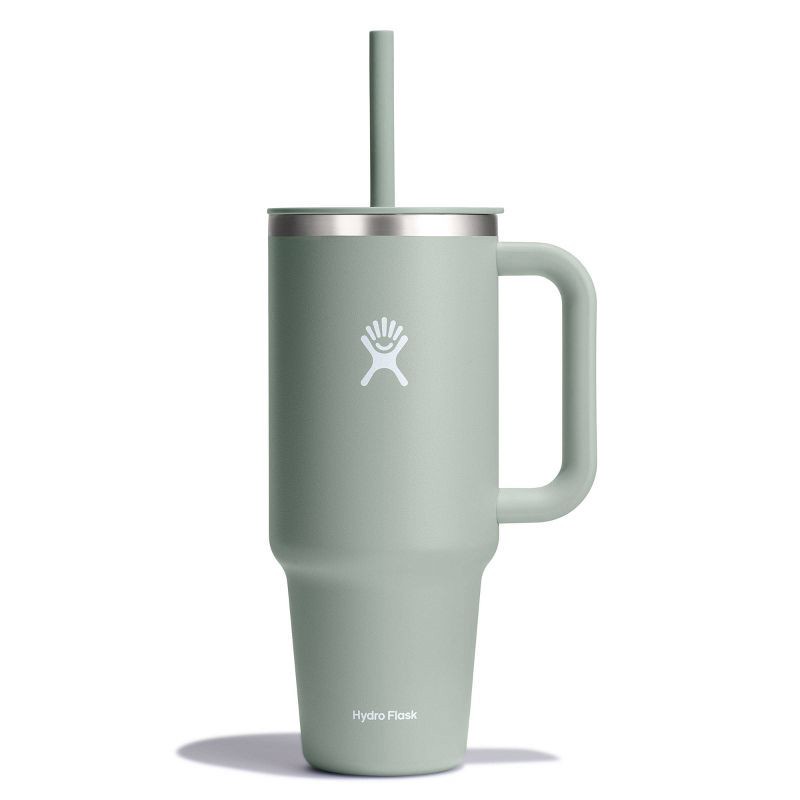 slide 1 of 4, Hydro Flask 40oz All Around Travel Straw Tumbler - Agave: Double-Wall, BPA-Free, Vacuum-Insulated, 40 oz