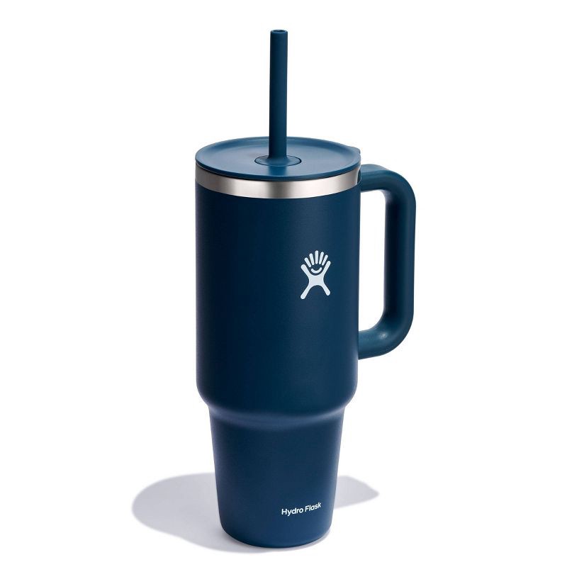 slide 2 of 4, Hydro Flask 40oz All Around Travel Straw Tumbler - Indigo: Vacuum-Insulated, BPA-Free, 40 oz