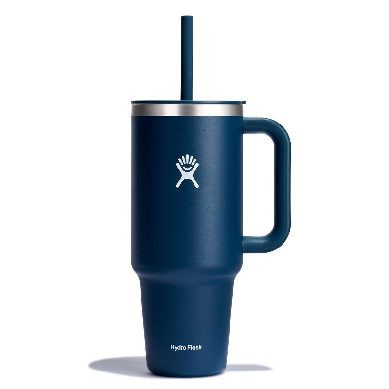 slide 1 of 4, Hydro Flask 40oz All Around Travel Straw Tumbler - Indigo: Vacuum-Insulated, BPA-Free, 40 oz