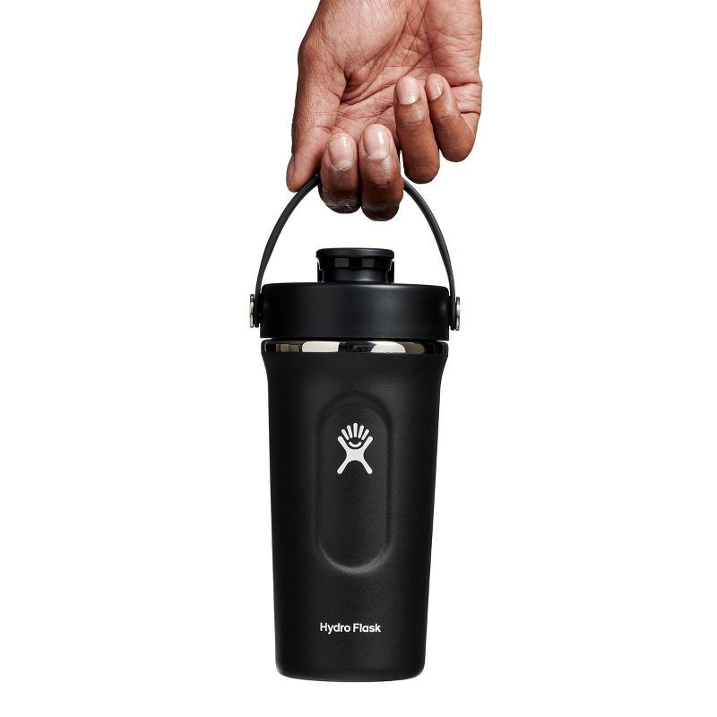 slide 4 of 7, Hydro Flask 24oz Insulated Shaker Bottle - Black: Double-Wall, BPA-Free, Leakproof, 24 oz