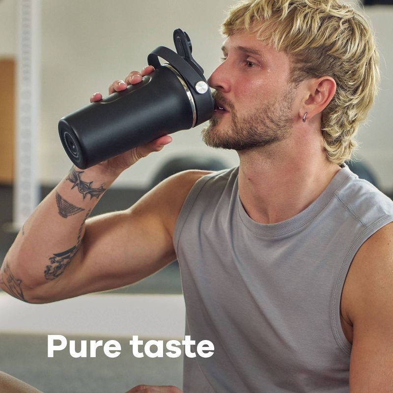 slide 7 of 7, Hydro Flask 24oz Insulated Shaker Bottle - Black: Double-Wall, BPA-Free, Leakproof, 24 oz