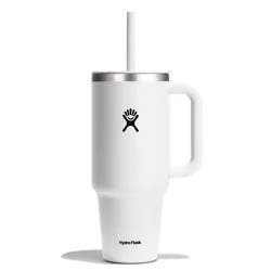Hydro Flask 40oz All Around Travel Straw Tumbler - White: Double-Wall, BPA-Free