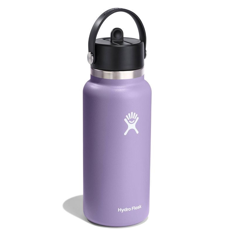 slide 2 of 4, Hydro Flask 32oz Wide Mouth Flex Straw Bottle - Moonshadow: Vacuum-Insulated, BPA-Free, 32 oz