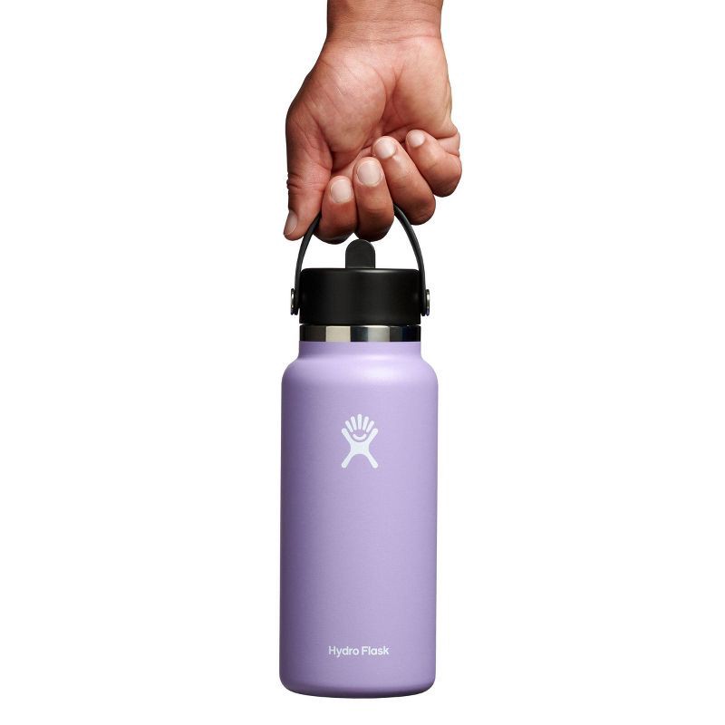 slide 3 of 4, Hydro Flask 32oz Wide Mouth Flex Straw Bottle - Moonshadow: Vacuum-Insulated, BPA-Free, 32 oz