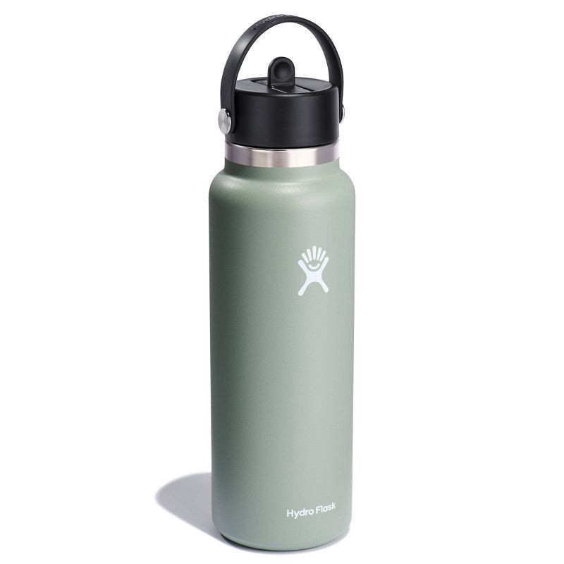 slide 2 of 3, Hydro Flask 40oz Wide Mouth Flex Straw Bottle - Agave: Double-Wall, BPA-Free, Leakproof, 40 oz