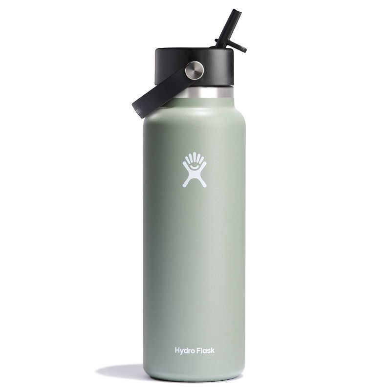 slide 1 of 3, Hydro Flask 40oz Wide Mouth Flex Straw Bottle - Agave: Double-Wall, BPA-Free, Leakproof, 40 oz
