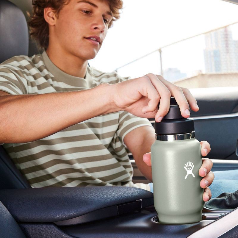 slide 4 of 4, Hydro Flask 32oz Wide Mouth Flex Straw Travel Bottle - Agave: BPA-Free, Vacuum-Insulated, 32 oz