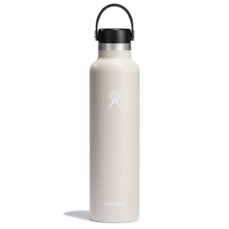 slide 1 of 2, Hydro Flask 24oz Standard Mouth Bottle - Oat: Double-Wall, BPA-Free, Leakproof, 24 oz