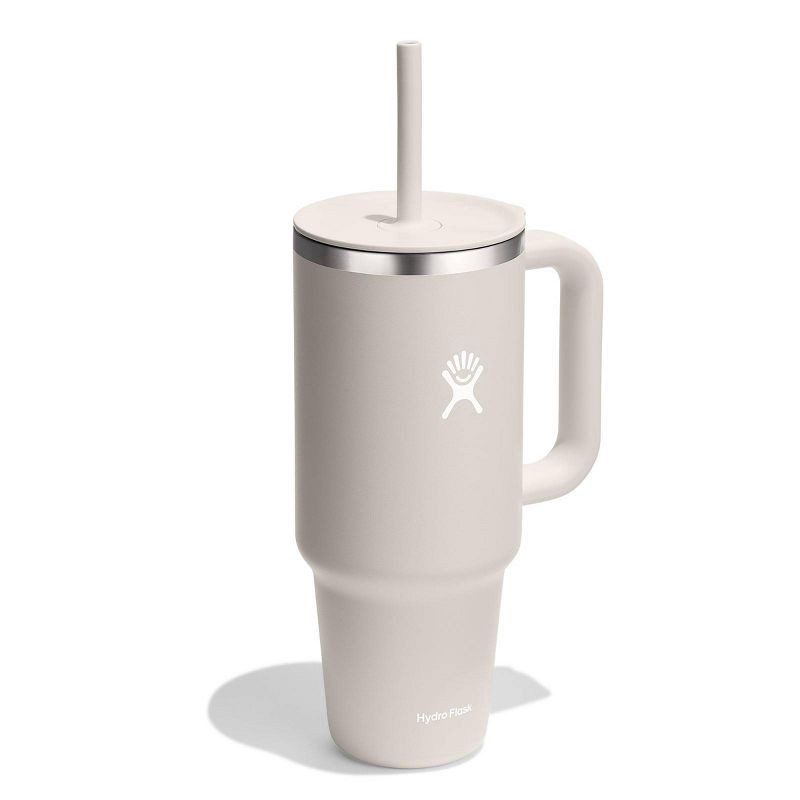 slide 2 of 2, Hydro Flask 40oz All Around Travel Straw Tumbler - Oat: Double-Wall, BPA-Free, Spillproof, 40 oz