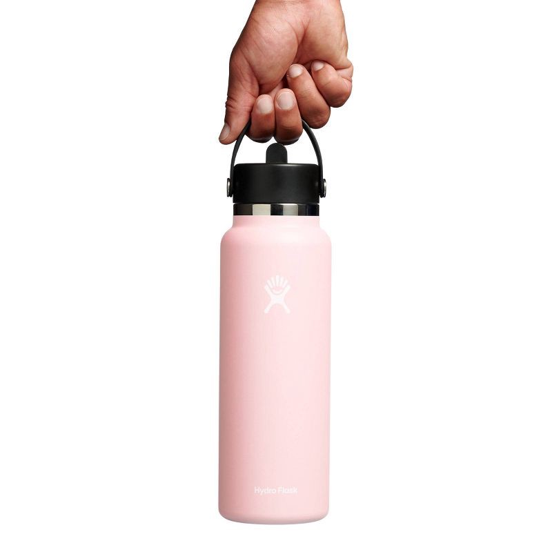 slide 3 of 3, Hydro Flask 40oz Wide Mouth Flex Straw Bottle - Trillium: Vacuum-Insulated, BPA-Free, 40 oz