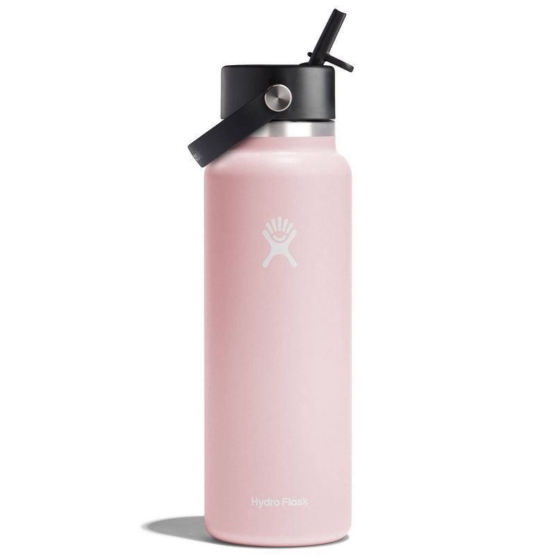 slide 1 of 3, Hydro Flask 40oz Wide Mouth Flex Straw Bottle - Trillium: Vacuum-Insulated, BPA-Free, 40 oz