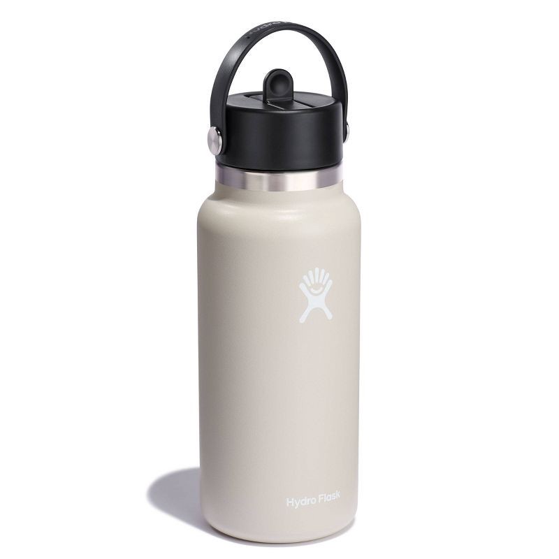 slide 2 of 2, Hydro Flask 32oz Wide Mouth Flex Straw Bottle - Oat: Double-Wall, BPA-Free, Leakproof, 32 oz