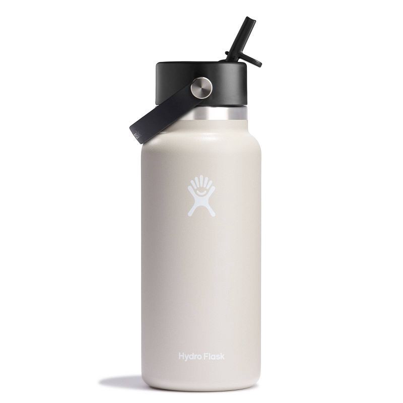 slide 1 of 2, Hydro Flask 32oz Wide Mouth Flex Straw Bottle - Oat: Double-Wall, BPA-Free, Leakproof, 32 oz