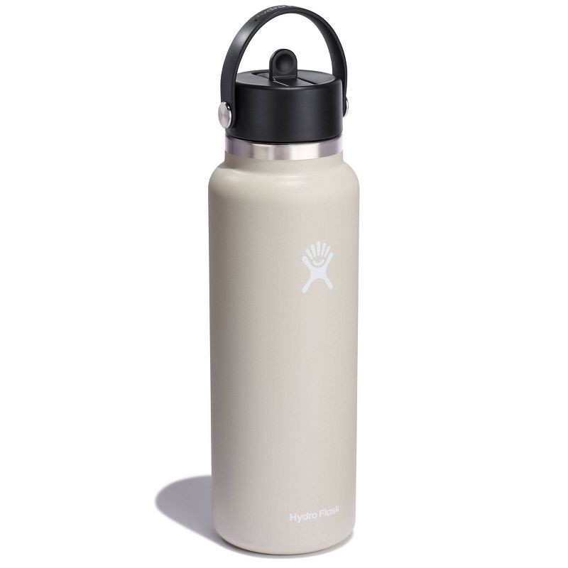 slide 2 of 2, Hydro Flask 40oz Wide Mouth Flex Straw Bottle - Oat: Double-Wall, BPA-Free, Leakproof, 40 oz