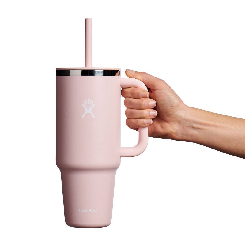 slide 4 of 4, Hydro Flask 40oz All Around Travel Straw Tumbler - Trillium: Double-Wall, BPA-Free, 40 oz