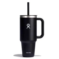 Hydro Flask 40oz All Around Travel Straw Tumbler - Black: Double-Wall, BPA-Free, Spillproof