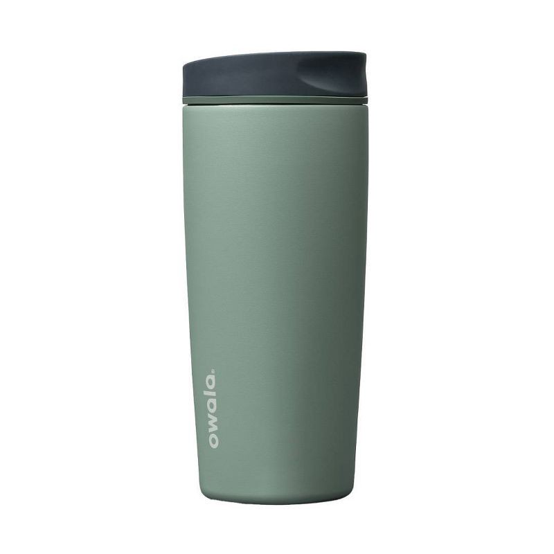 slide 1 of 4, Owala 20 fl oz Stainless Steel SmoothSip Slider Coffee Tumbler - Misty Meadow, 20 fl oz
