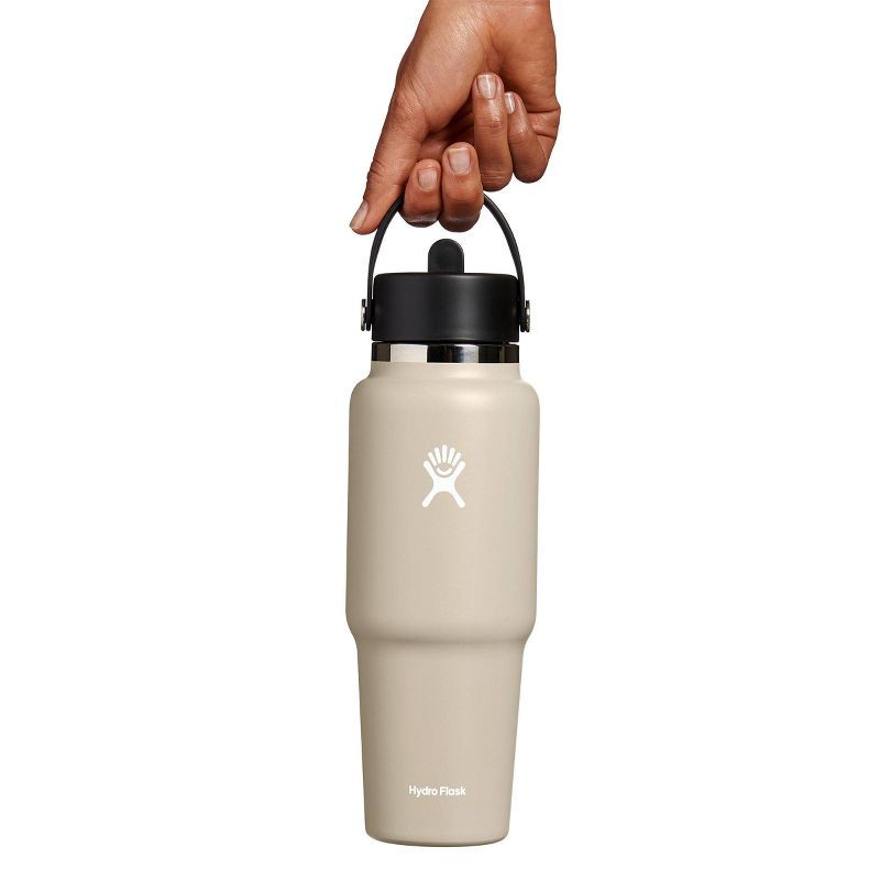 slide 3 of 3, Hydro Flask 32oz Wide Mouth Flex Straw Travel Bottle - Oat: BPA-Free, Vacuum-Insulated, 32 oz