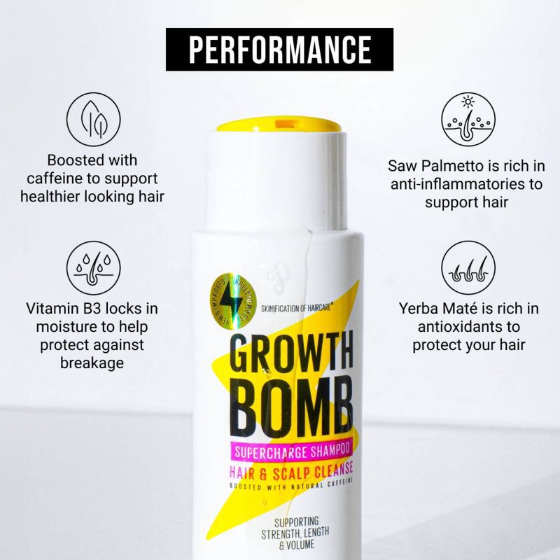 slide 9 of 10, Growth Bomb SuperCharge Shampoo - 250ml, 250 ml