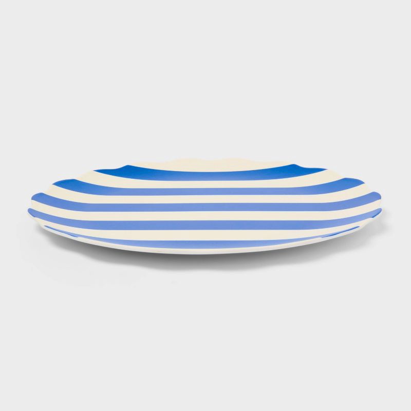 slide 2 of 3, 4pk 10" Scallop Striped Dinner Plate Set - Sun Squad™, 4 ct