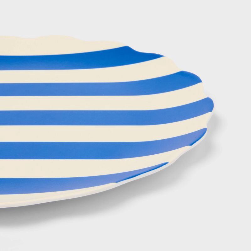 slide 3 of 3, 4pk 10" Scallop Striped Dinner Plate Set - Sun Squad™, 4 ct