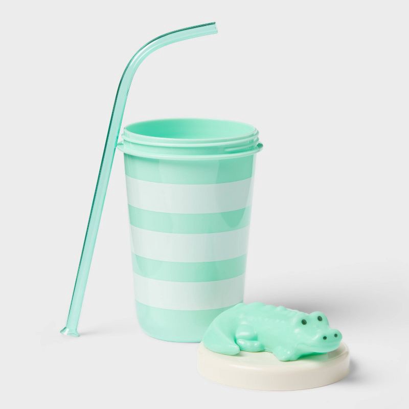 slide 2 of 3, 17 fl oz Tumbler with Figural Alligator Lid Green - Sun Squad™, 17 fl oz