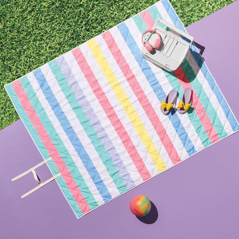 slide 2 of 4, Multi Striped Picnic Blanket - Sun Squad™, 1 ct