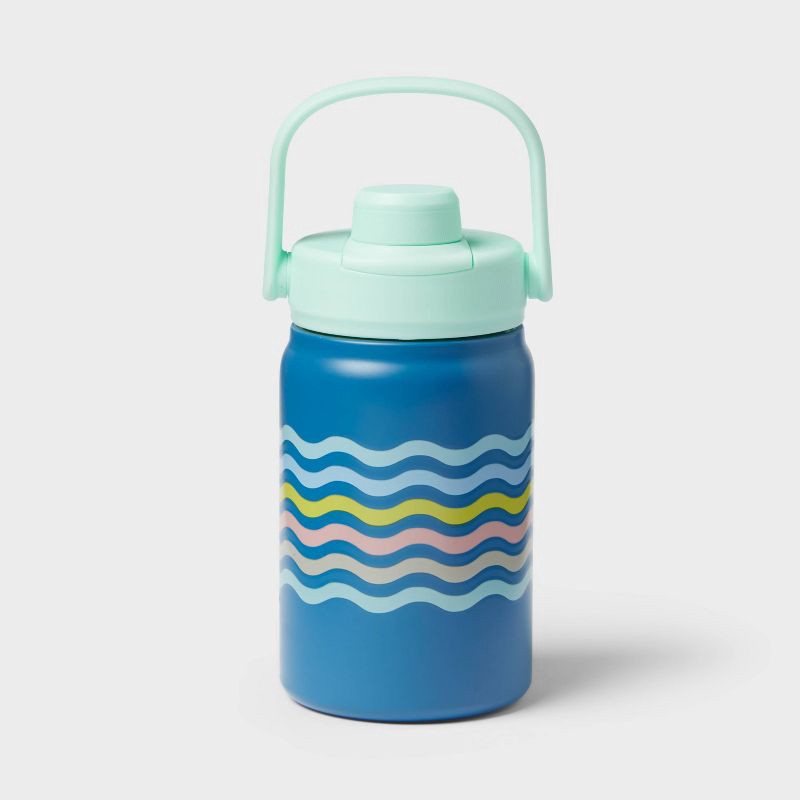 slide 1 of 3, 12oz Striped Water Bottle Mint - Sun Squad™, 12 oz