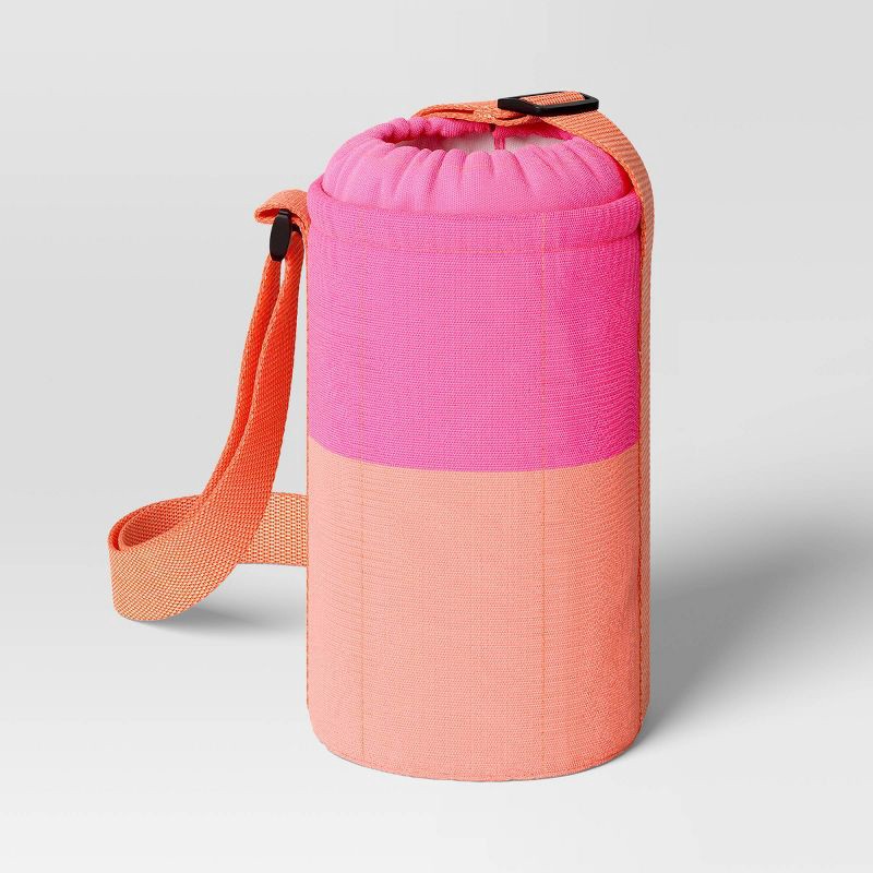 slide 2 of 2, Colorblock Water Bottle Holder Pink/Orange - Sun Squad™, 1 ct
