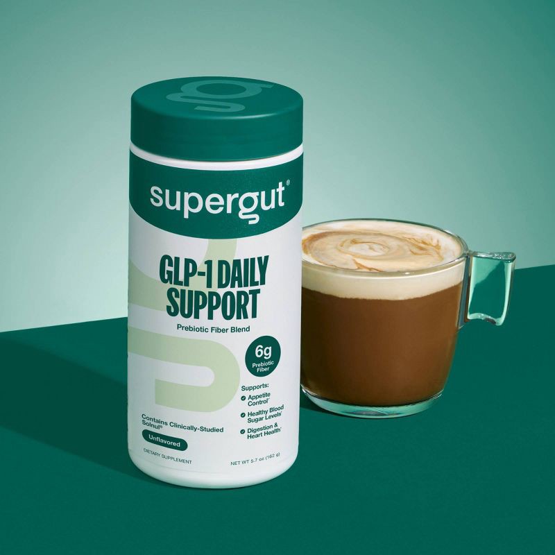slide 2 of 8, Supergut GLP-1 Daily Support Prebiotic Fiber Powder - Unflavored - 20 Servings, 20 servings