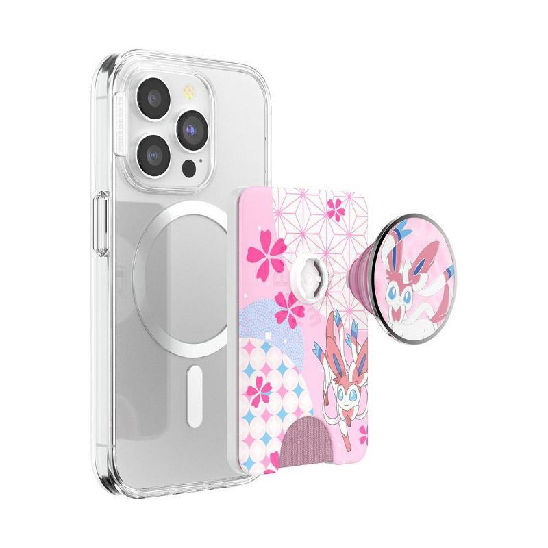 slide 4 of 5, PopSockets Pokémon Magnetic Cell Phone Wallet with Grip and MagSafe Adapter Ring - Sylveon's Dream, 1 ct