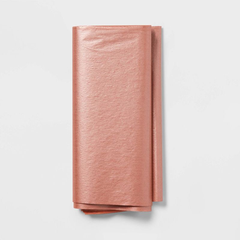 slide 1 of 3, 8ct Tissue Paper Metallic Rose Gold - Spritz™, 8 ct