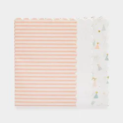 Sugar Paper + Target 25ct Scalloped Edge Party Hats and Striped Tissue Paper White/Pink - Sugar Paper™ + Target