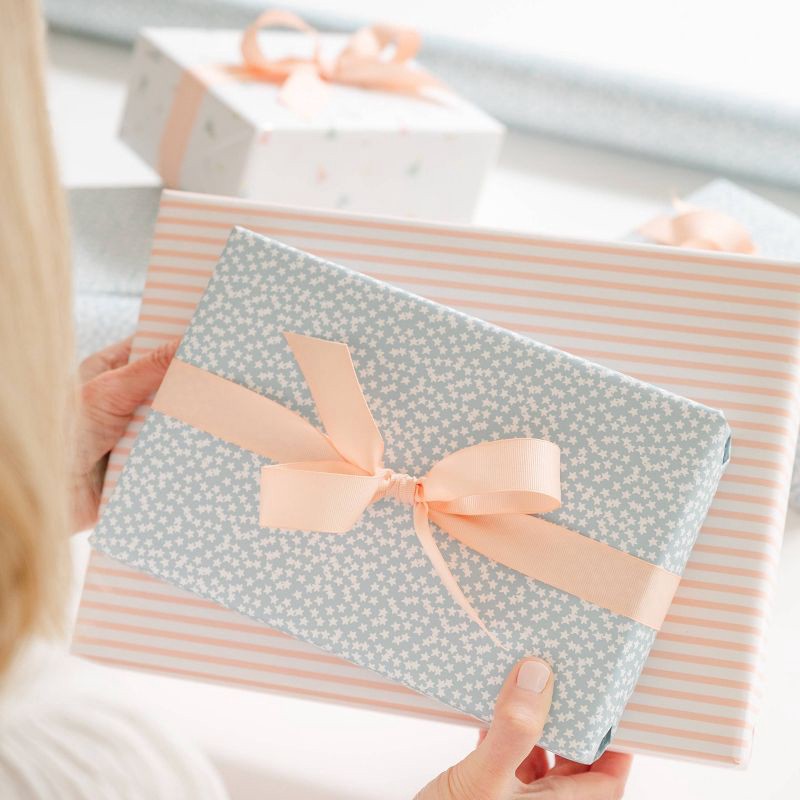 slide 5 of 5, Sugar Paper + Target 118"x30" Stars Wrapping Paper Blue/White - Sugar Paper™ + Target, 1 ct