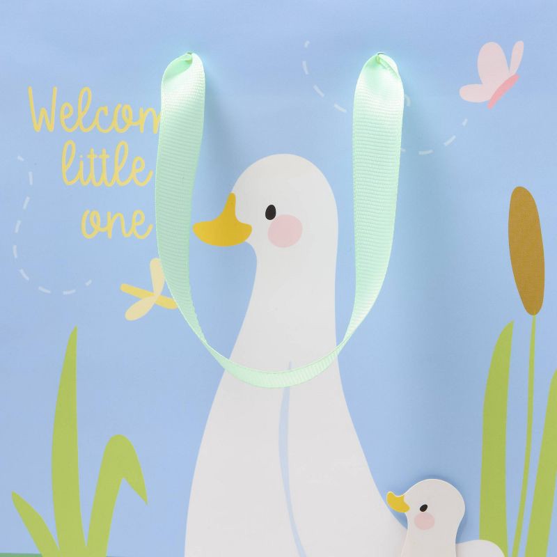 slide 3 of 3, Small Goose Baby Shower Gift Bag Blue/Green - Spritz™, 1 ct