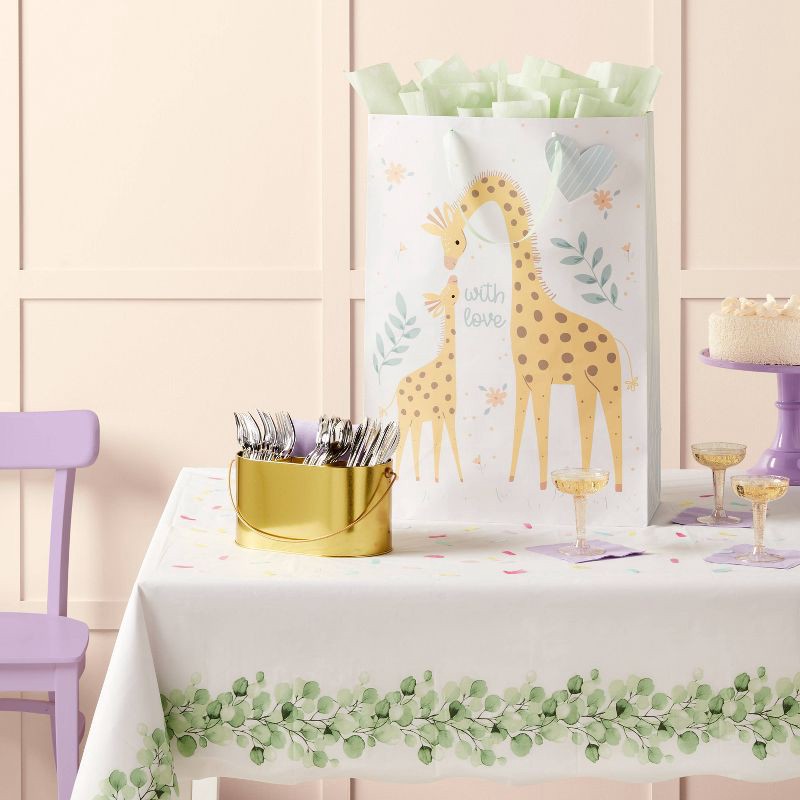 slide 2 of 3, XXLarge Giraffe Baby Shower Gift Bag with Tag White - Spritz™, 1 ct