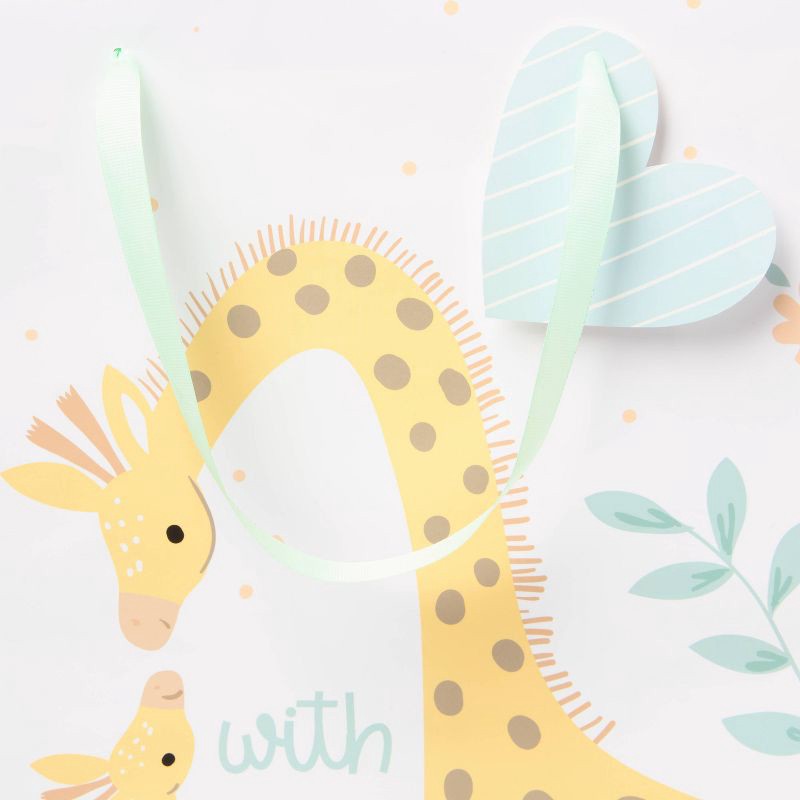 slide 3 of 3, XXLarge Giraffe Baby Shower Gift Bag with Tag White - Spritz™, 1 ct