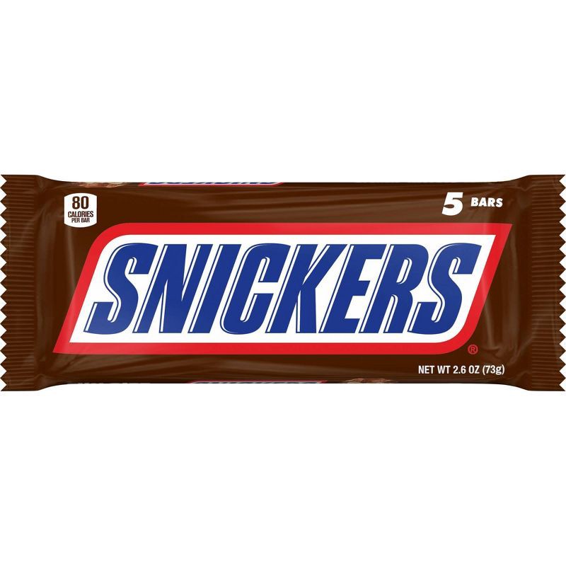 slide 2 of 12, Snickers Fun Size Candy Bars - 2.6oz/5ct, 2.6 oz, 5 ct
