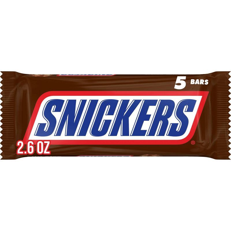 slide 1 of 12, Snickers Fun Size Candy Bars - 2.6oz/5ct, 2.6 oz, 5 ct