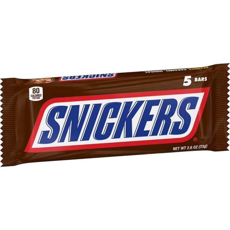 slide 10 of 12, Snickers Fun Size Candy Bars - 2.6oz/5ct, 2.6 oz, 5 ct