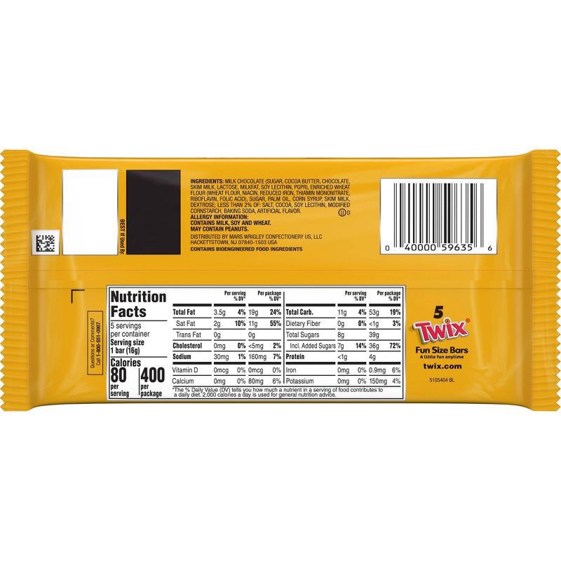 slide 7 of 8, Twix Fun Size Candy Bars - 2.65oz/5ct, 2.65 oz, 5 ct