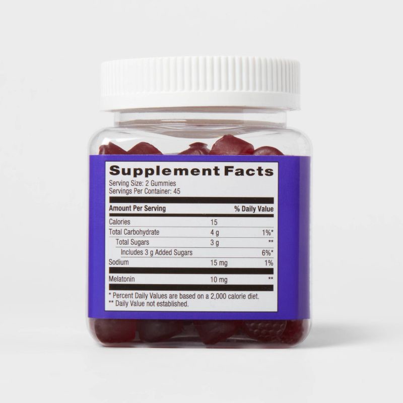 slide 3 of 4, Adult Melatonin 10mg Gummies - 90ct - up&up™, 10mg, 90 ct