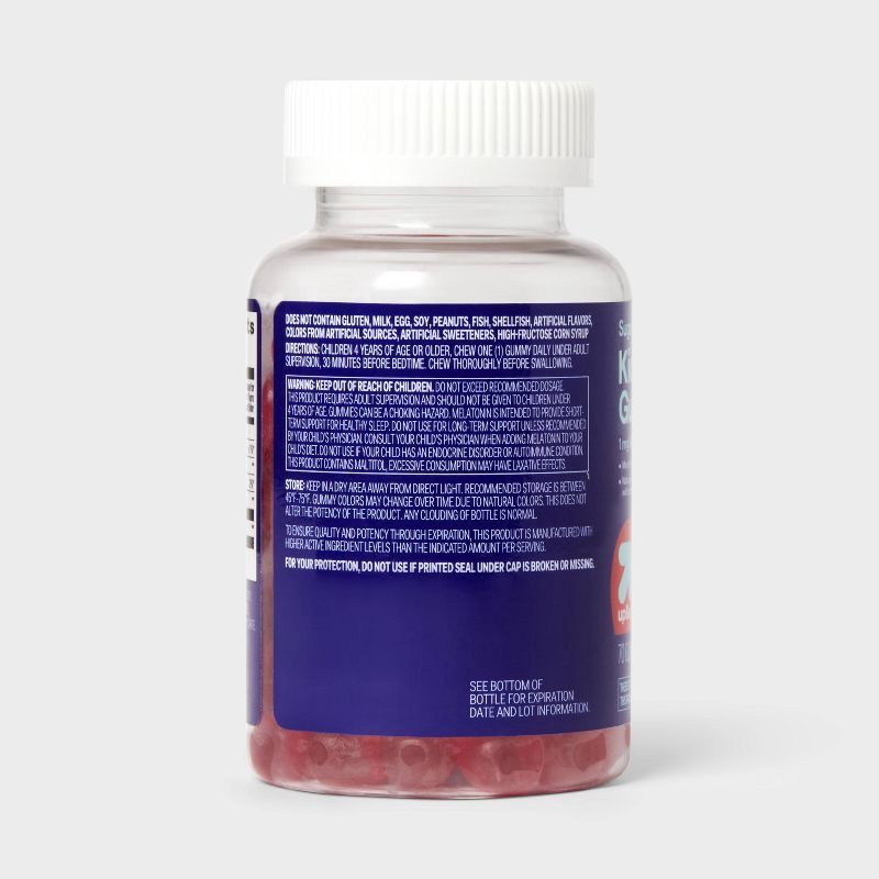 slide 4 of 4, Kids' Melatonin 1mg Gummies - Sugar Free - 70ct - up&up™, 1mg, 70 ct